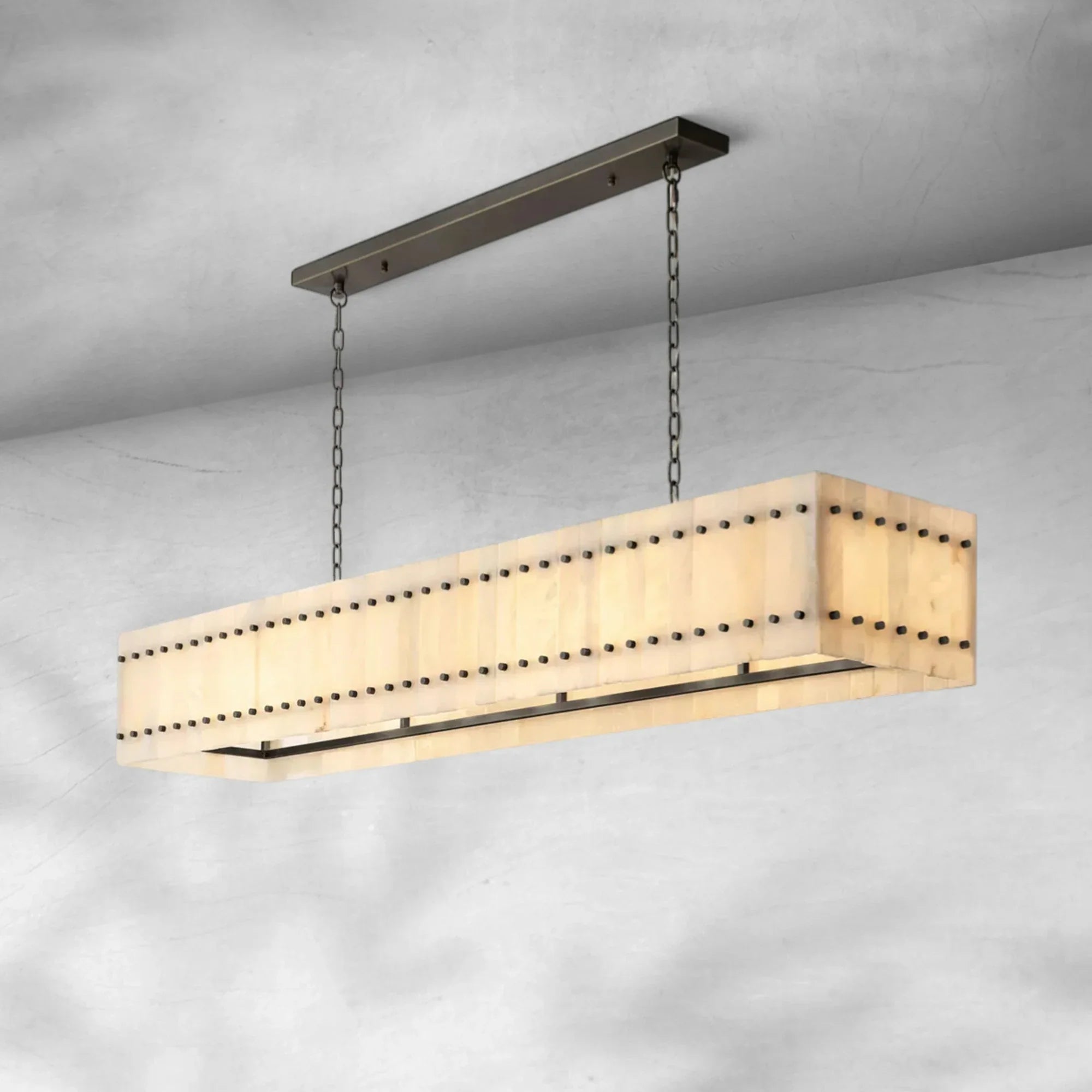Sun Marcus Alabaster Linear Chandelier 54''72''