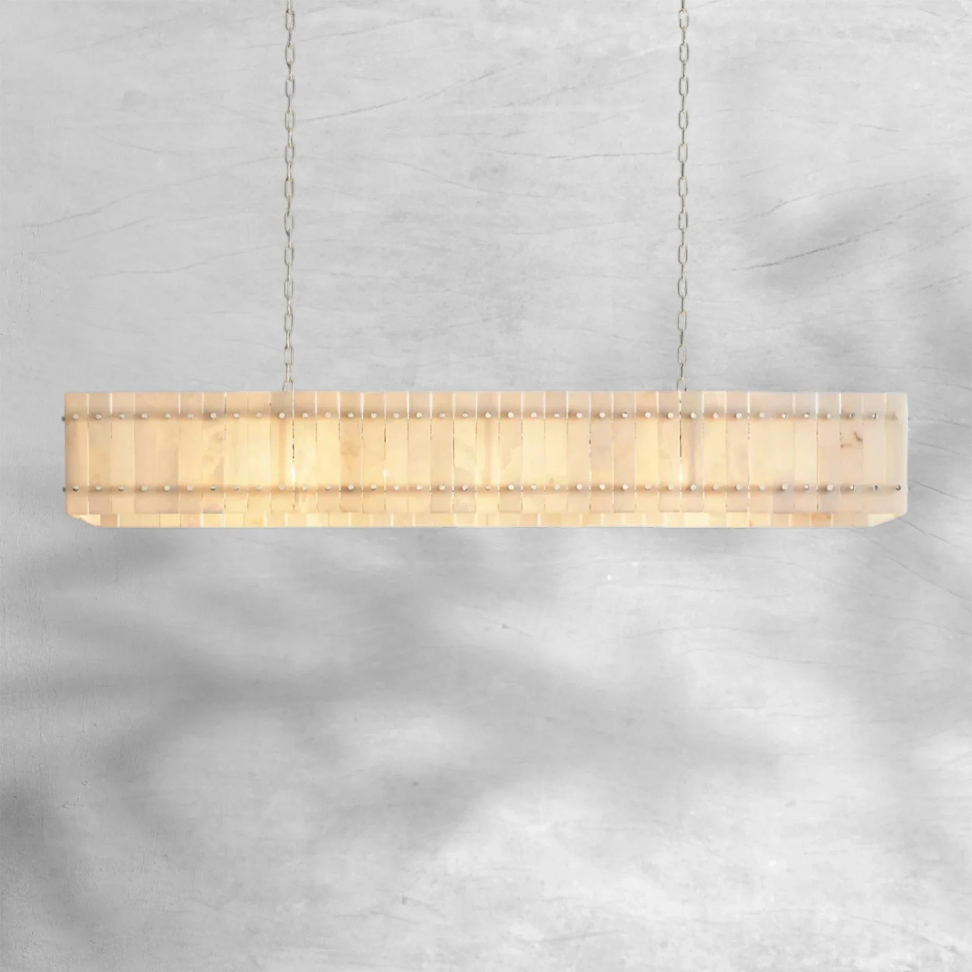 Sun Marcus Alabaster Linear Chandelier 54''72''