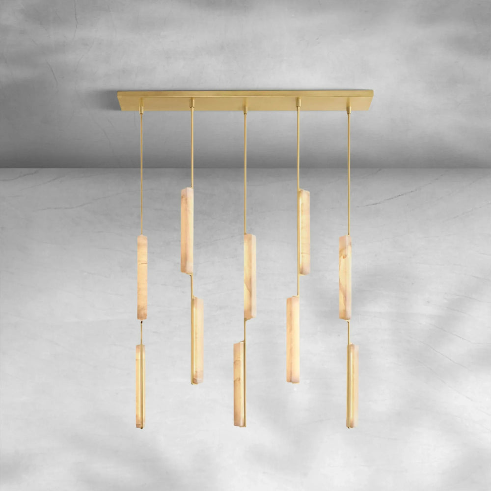 Auduban Alabaster Linear Chandelier - Arialamps
