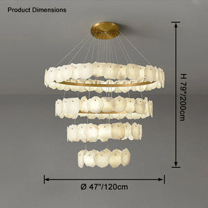 Arialamps Tiered Circular Alabaster Chandelier