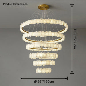 Arialamps Tiered Circular Alabaster Chandelier