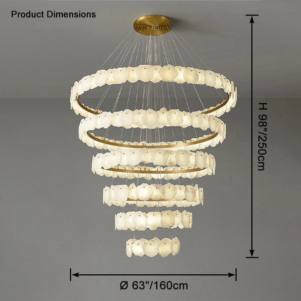 Arialamps Tiered Circular Alabaster Chandelier