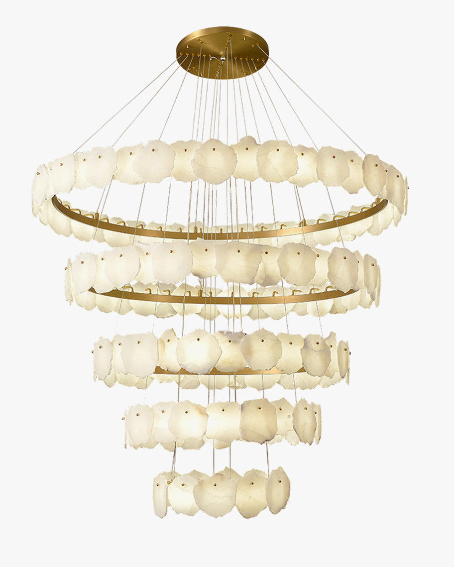 Arialamps Tiered Circular Alabaster Chandelier