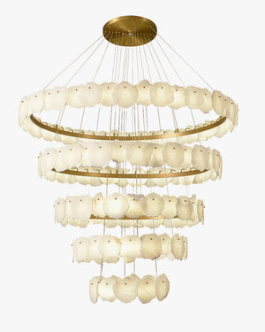 Arialamps Tiered Circular Alabaster Chandelier