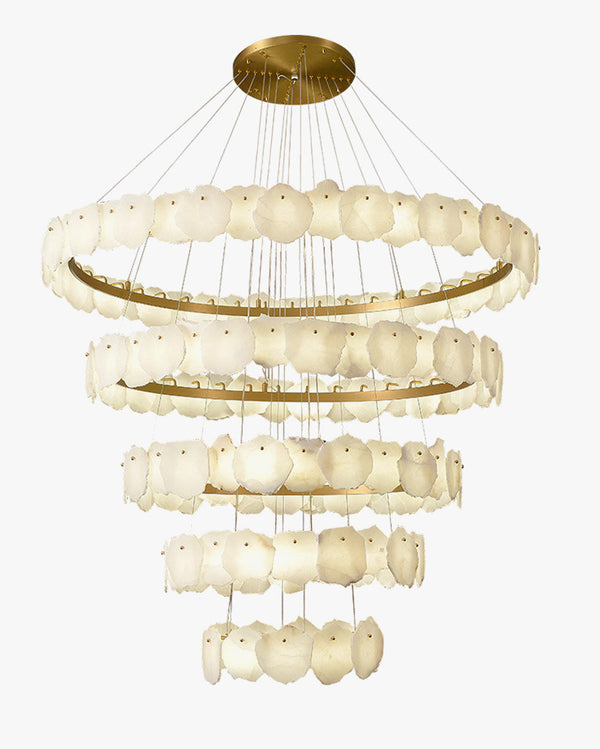 Arialamps Tiered Circular Alabaster Chandelier