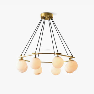 Miira Alabaster Chandelier with 3/6/8 heads-Arialamps