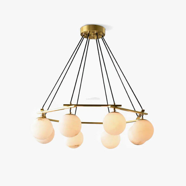 Miira Alabaster Chandelier with 3/6/8 heads-Arialamps
