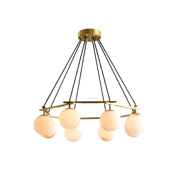 Miira Alabaster Chandelier with 3/6/8 heads-Arialamps