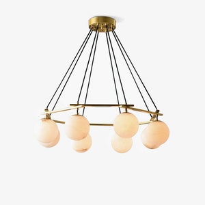 Miira Alabaster Chandelier with 3/6/8 heads-Arialamps