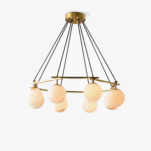 Miira Alabaster Chandelier with 3/6/8 heads-Arialamps