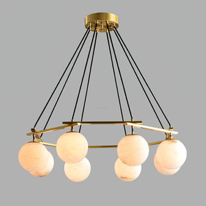 Miira Alabaster Chandelier with 3/6/8 heads-Arialamps