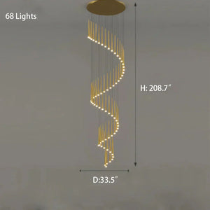 Minimalism Foyer Staircase Chandelier Ceiling Pendant Lighting Fixture For Living Room Entryway In Gold/ Black Finish - Arialamps