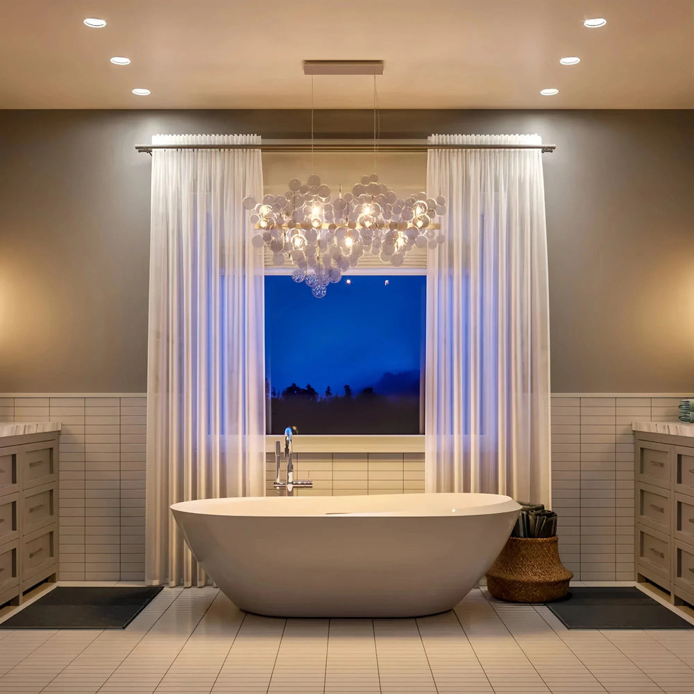 Mirella Trento Clustered Glass Linear Chandelier - Arialamps