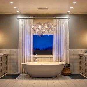 Mirella Trento Clustered Glass Linear Chandelier - Arialamps