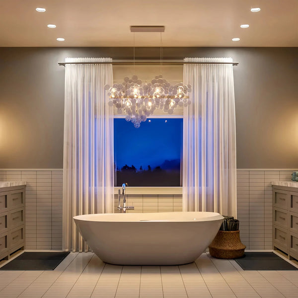 Mirella Trento Clustered Glass Linear Chandelier - Arialamps