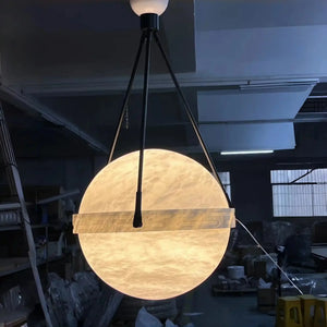 Modern Alabaster Globe Pendant Light - Arialamps