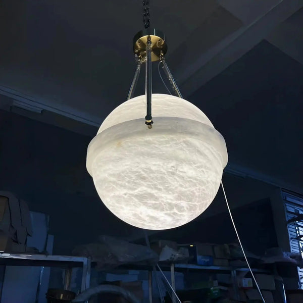 Modern Alabaster Globe Pendant Light - Arialamps