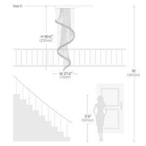 Modern Art Design Crystal Spiral Raindrop Chandelier - Arialamps