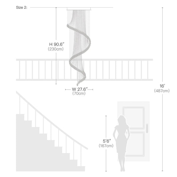 Modern Art Design Crystal Spiral Raindrop Chandelier - Arialamps