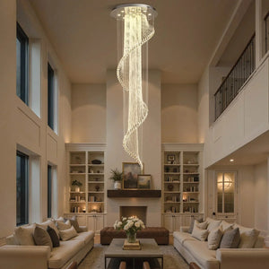 Modern Art Design Crystal Spiral Raindrop Chandelier - Arialamps