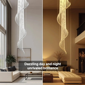 Modern Art Design Crystal Spiral Raindrop Chandelier - Arialamps
