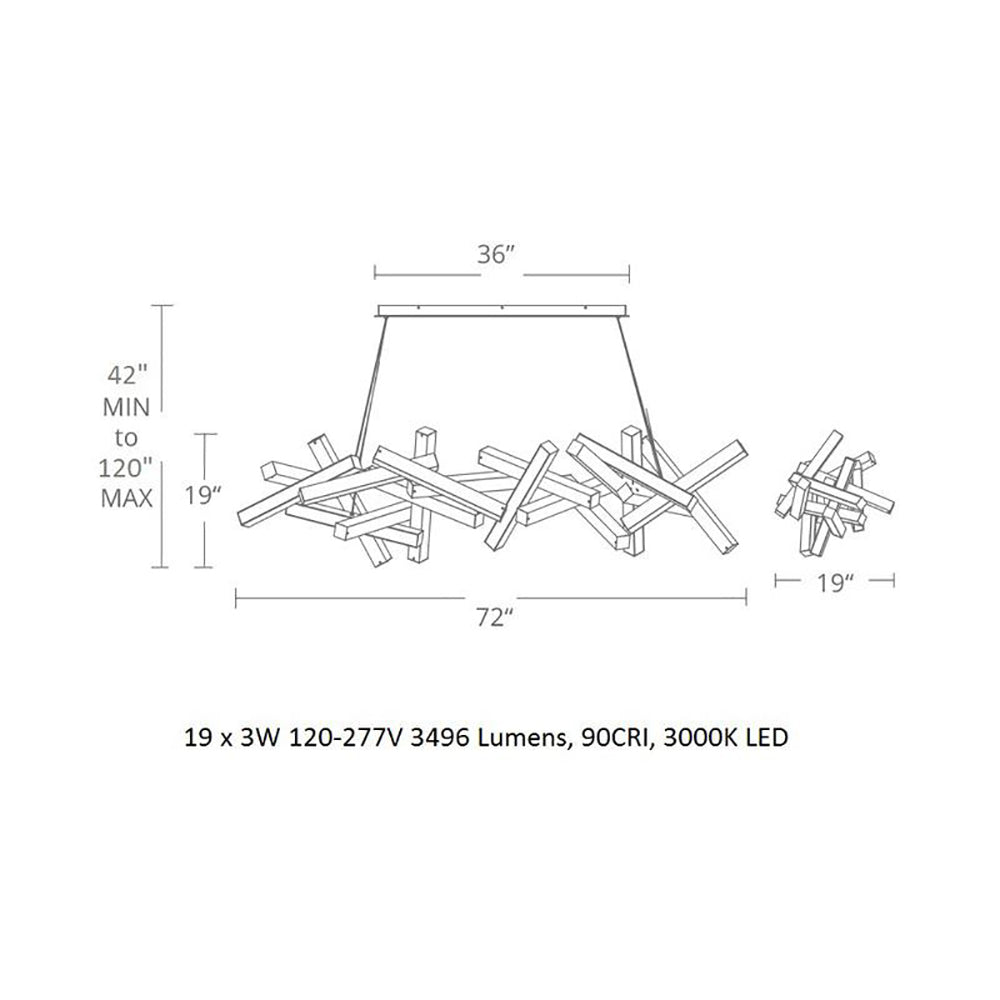 Chaos LED Linear Chandelier