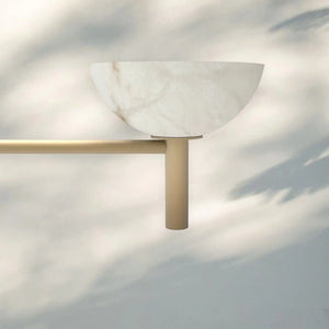 Modern Kitchen Island Pendant Light with Alabaster Shades, Linear Real Alabaster Pendant Lamp-Chandelier-Arialamps