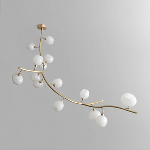 Modern Linear Brass Branches Chandelier for Dining Room-L83.5"*W55"*H75.5"-White light-Arialamps