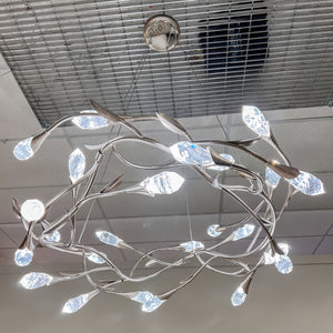Modern Linear/Round Floral Branches Crystal Chandelier-Arialamps