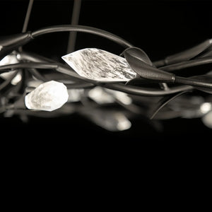 Modern Linear/Round Floral Branches Crystal Chandelier-Arialamps