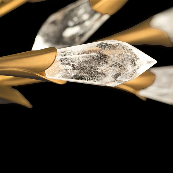 Modern Linear/Round Floral Branches Crystal Chandelier-Arialamps