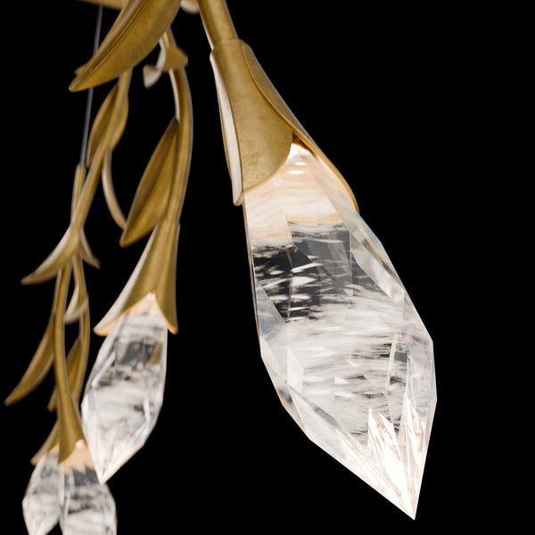 Modern Luxury Floating Branches Floral Crystal Chandelier with Rectangular Canopy for High-ceiling-Arialamps