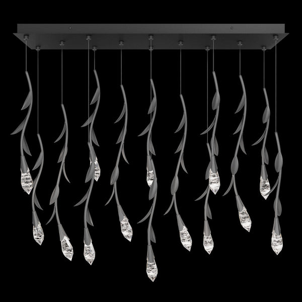 Modern Luxury Floating Branches Floral Crystal Chandelier with Rectangular Canopy for High-ceiling-Arialamps