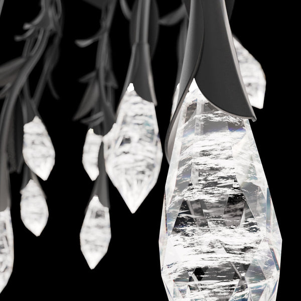 Modern Luxury Floating Branches Floral Crystal Chandelier with Rectangular Canopy for High-ceiling-Arialamps