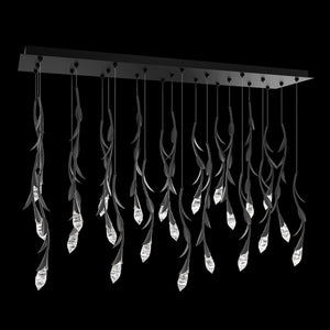 Modern Luxury Floating Branches Floral Crystal Chandelier with Rectangular Canopy for High-ceiling-Arialamps