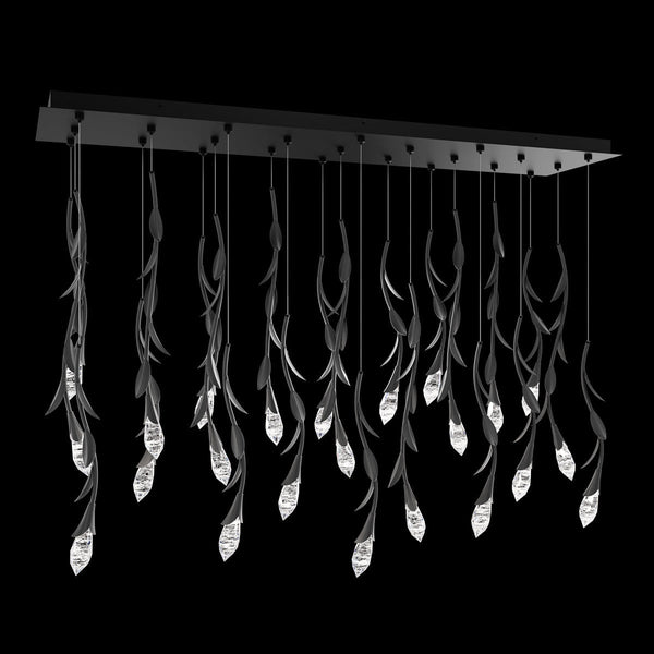 Modern Luxury Floating Branches Floral Crystal Chandelier with Rectangular Canopy for High-ceiling-Arialamps