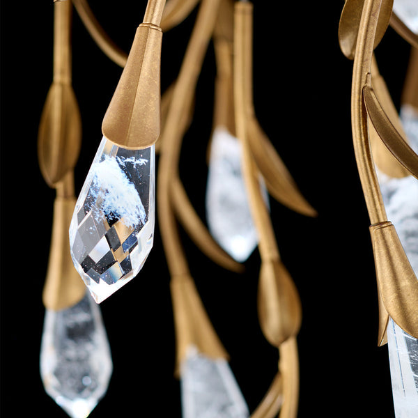 Modern Luxury Floating Branches Floral Crystal Chandelier with Round Canopy for High-ceiling-Arialamps