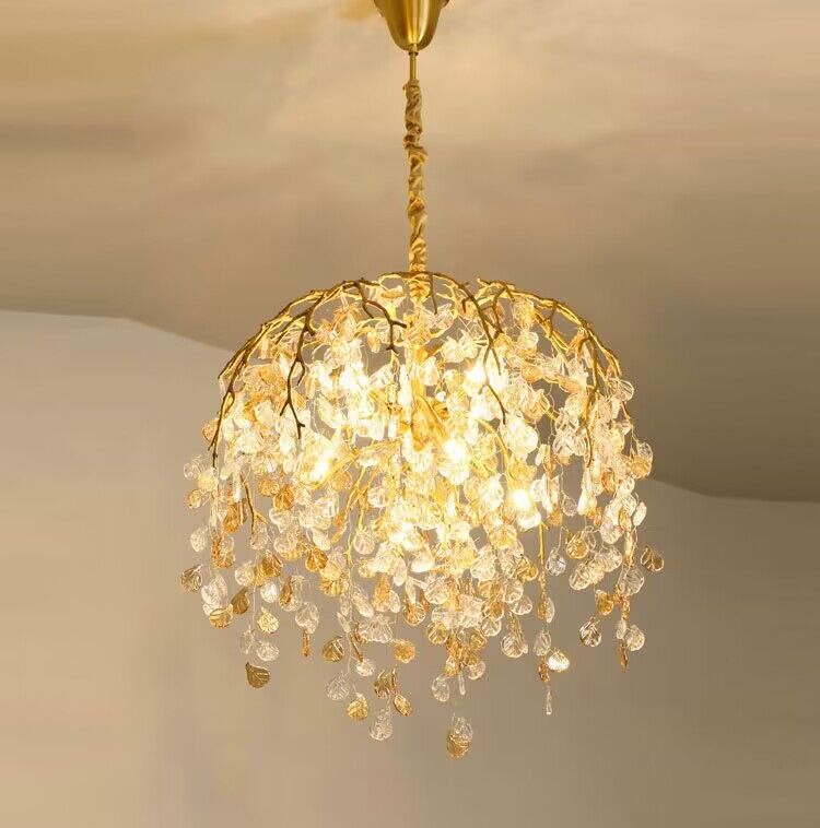 Modern Luxury Leaf Branch Glass Chandelier for Living/Dining Room/Bedroom-Chandeliers-Arialamps