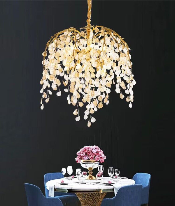 Modern Luxury Leaf Branch Glass Chandelier for Living/Dining Room/Bedroom-Chandeliers-Arialamps