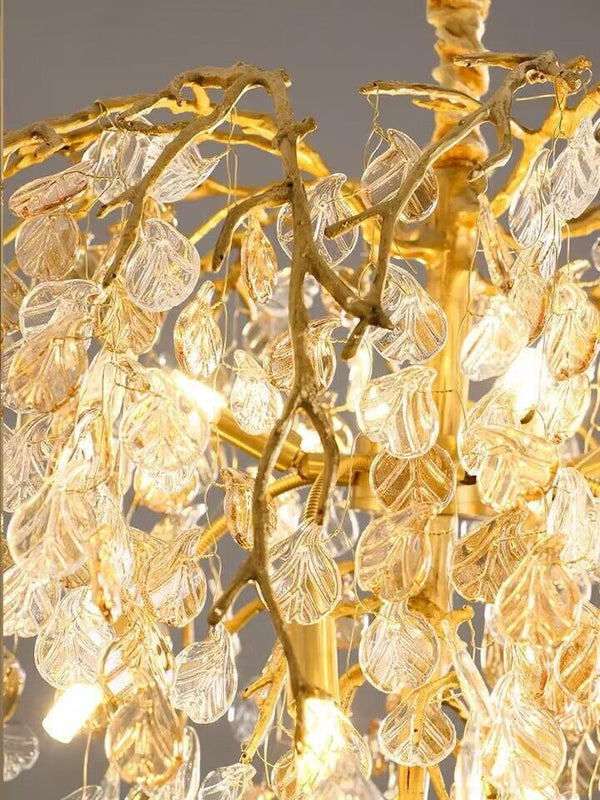 Modern Luxury Leaf Branch Glass Chandelier for Living/Dining Room/Bedroom-Chandeliers-Arialamps