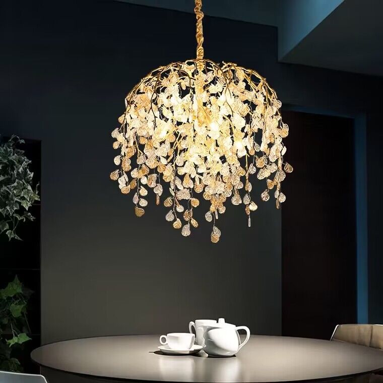 Modern Luxury Leaf Branch Glass Chandelier for Living/Dining Room/Bedroom-Chandeliers-Arialamps