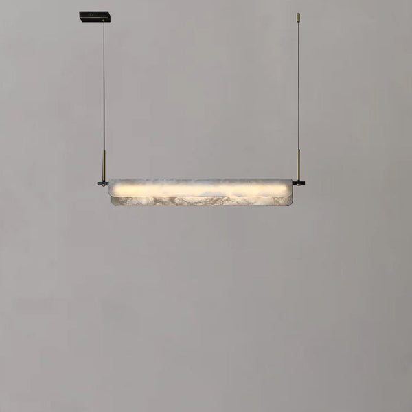 Modern Real Alabaster Chandelier, Linear Chandelier Over Dining Room Chandeliers Kevin Studio Inc