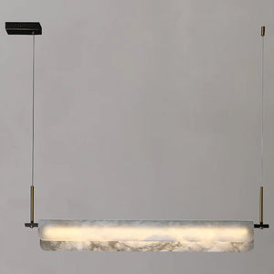 Modern Real Alabaster Chandelier, Linear Chandelier Over Dining Room Chandeliers Kevin Studio Inc