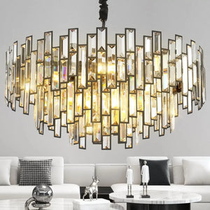 Modern Round Luxury K9 Crystal Chandelier for Dining Room Entryway Foyer - Arialamps