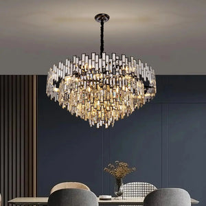 Modern Round Luxury K9 Crystal Chandelier for Dining Room Entryway Foyer - Arialamps