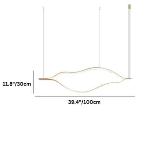 Modern Simple Brass Waving Chandelier for Living/Dining Room/Kitchen Island