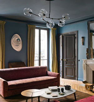 Modern Sputnik Smoky Gray/Amber Glass Branch Chandelier for Kitchen Island/Dining Room-Chandeliers-Arialamps