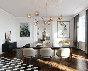 Modern Sputnik Smoky Gray/Amber Glass Branch Chandelier for Kitchen Island/Dining Room-Chandeliers-Arialamps