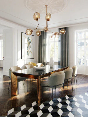 Modern Sputnik Smoky Gray/Amber Glass Branch Chandelier for Kitchen Island/Dining Room-Chandeliers-Arialamps