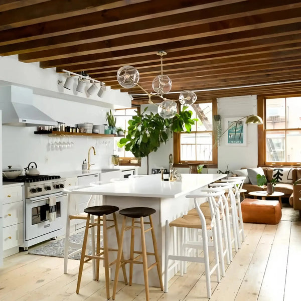 Modern Sputnik Smoky Gray/Amber Glass Branch Chandelier for Kitchen Island/Dining Room - Arialamps